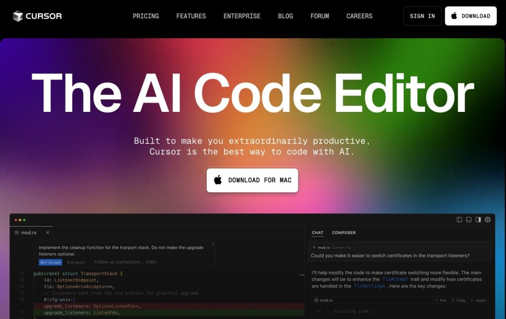 cursor ia editeur code