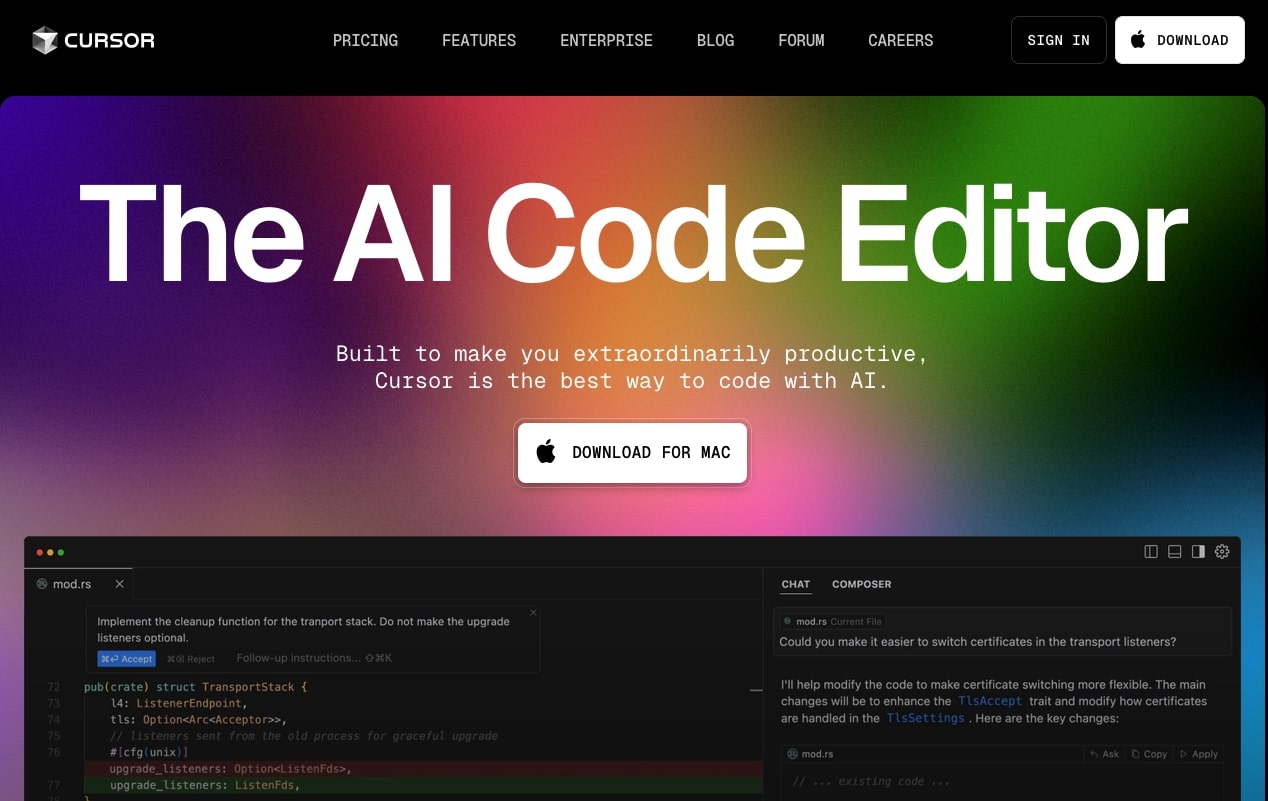 cursor ia editeur code