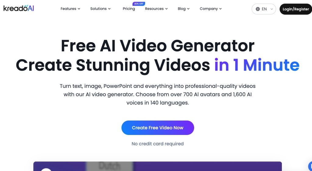KreadoAI Générateur de vidéos IA gratuit